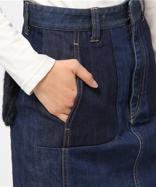 OUTLET（アウトレット）の「【CAPRICIEUX LE'MAGE】ファーポケデニムSK（スカート・レディース・ワンウォッシュ・36/38）」の8枚目の写真
