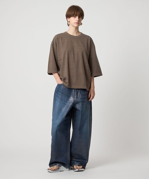 FilMelange（フィルメランジェ）の「＜FilMelange for ASTRAET＞BIG クルーネックTシャツ（Tシャツ/カットソー・レディース・ライトピンク/ダークグレー/モカ・FREE）」の8枚目の写真