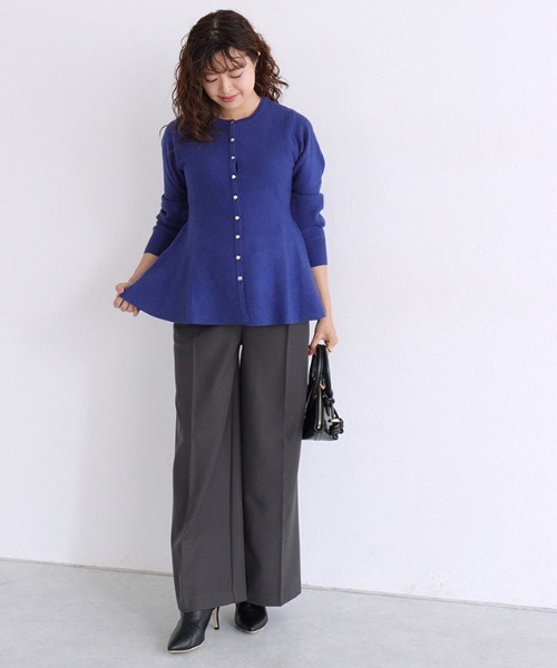 ゴールドボタンペプラムカーディガン（カーディガン/ボレロ