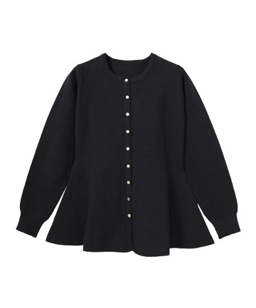 セール】ゴールドボタンペプラムカーディガン（カーディガン