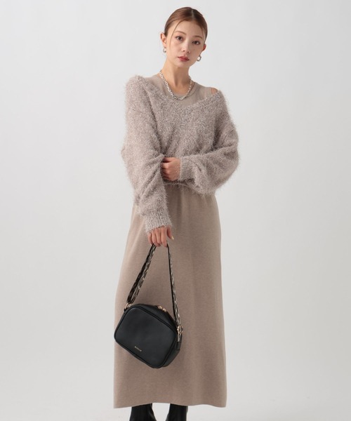 BAYFLOW（ベイフロー）の「2Pセットニットワンピース（ニット/セーター・レディース・ベージュ/ブラック/ブルー・FREE）」の3枚目の写真