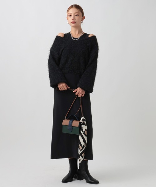 BAYFLOW（ベイフロー）の「2Pセットニットワンピース（ニット/セーター・レディース・ベージュ/ブラック/ブルー・FREE）」の4枚目の写真