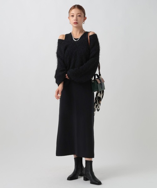 BAYFLOW（ベイフロー）の「2Pセットニットワンピース（ニット/セーター・レディース・ベージュ/ブラック/ブルー・FREE）」の5枚目の写真