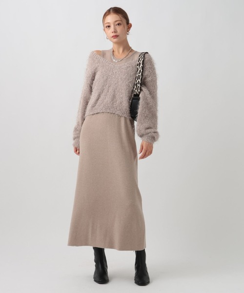 BAYFLOW（ベイフロー）の「2Pセットニットワンピース（ニット/セーター・レディース・ベージュ/ブラック/ブルー・FREE）」の8枚目の写真