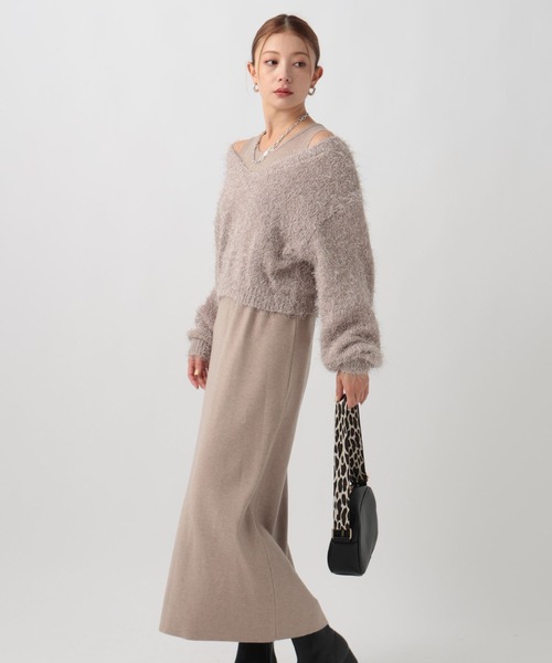 BAYFLOW（ベイフロー）の「2Pセットニットワンピース（ニット/セーター・レディース・ベージュ/ブラック/ブルー・FREE）」の10枚目の写真