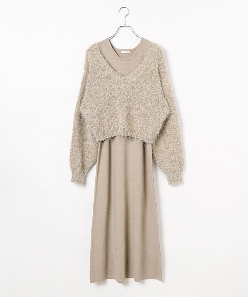 BAYFLOW（ベイフロー）の「2Pセットニットワンピース（ニット/セーター・レディース・ベージュ/ブラック/ブルー・FREE）」の14枚目の写真