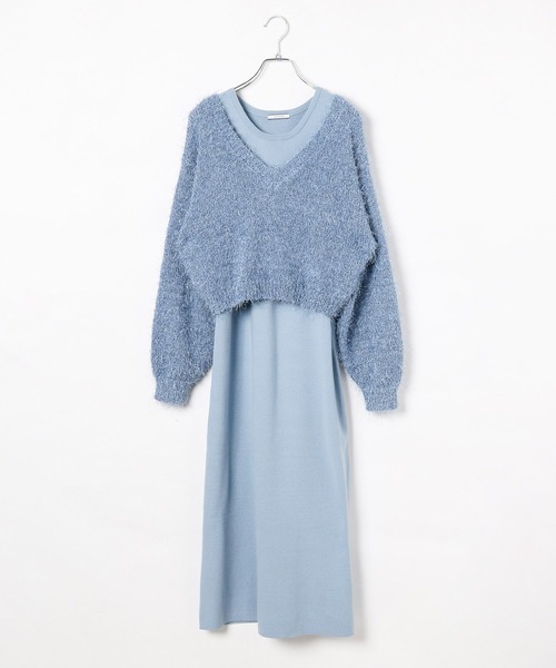 BAYFLOW（ベイフロー）の「2Pセットニットワンピース（ニット/セーター・レディース・ベージュ/ブラック/ブルー・FREE）」の15枚目の写真