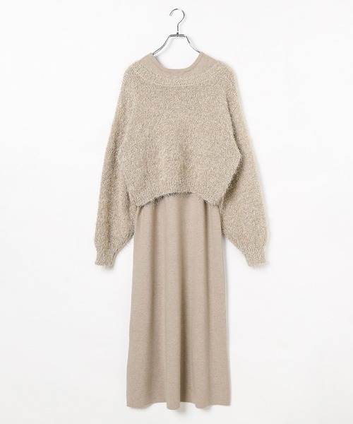 BAYFLOW（ベイフロー）の「2Pセットニットワンピース（ニット/セーター・レディース・ベージュ/ブラック/ブルー・FREE）」の16枚目の写真