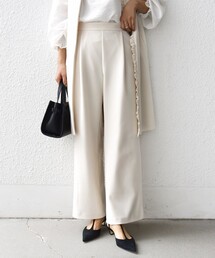 ships little black（シップスリトルブラック）の「【SHIPS別注】kaene:〈洗濯機可能〉ダンボール ストレート タック パンツ（セレモニー対応可）（その他パンツ）」