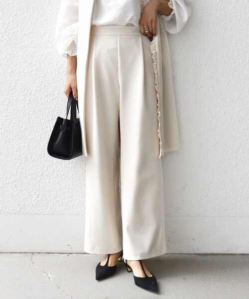 SHIPS別注】kaene:〈洗濯機可能〉ダンボール ストレート タック パンツ