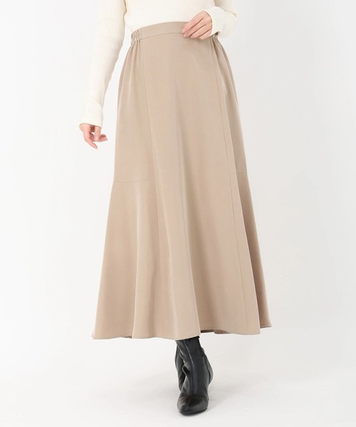 STRAWBERRY-FIELDS（ストロベリーフィールズ）の「パウダーポプリン_フレアーヘムナロースカート（スカート・レディース・モカ/ベージュ・2）」の2枚目の写真