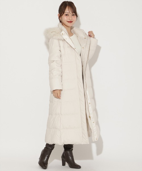 ホワイトファー付きロングコート ダウン FOXファー付きスーパーロングダウン（ダウンジャケット/コート）｜AND