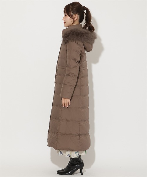 ♡アンドクチュール♡新品タグ付き♡ベージュ♡FOXファーダウンジャケット♡ダウン FOXファー付きスーパーロングダウン（ダウンジャケット/コート）｜AND