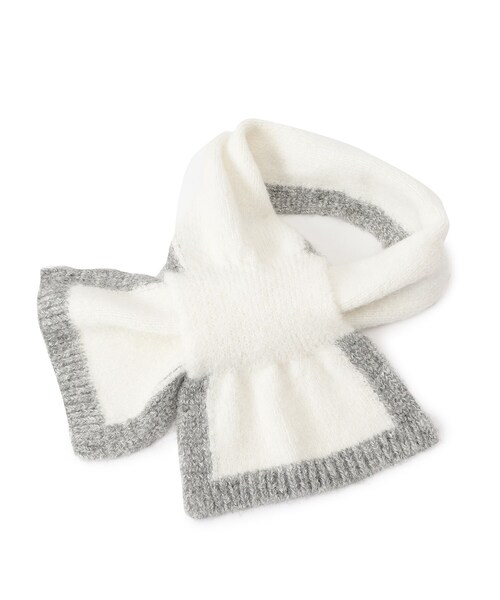 ITS'DEMO（イッツデモ）の「【手洗い可】吸湿発熱ニットティペット（ストール/ショール・レディース・ダークグレー/ベージュ/アイボリー・00）」の4枚目の写真