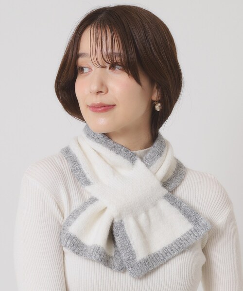 ITS'DEMO（イッツデモ）の「【手洗い可】吸湿発熱ニットティペット（ストール/ショール・レディース・ダークグレー/ベージュ/アイボリー・00）」の9枚目の写真