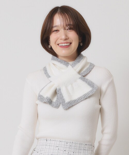 ITS'DEMO（イッツデモ）の「【手洗い可】吸湿発熱ニットティペット（ストール/ショール・レディース・ダークグレー/ベージュ/アイボリー・00）」の10枚目の写真