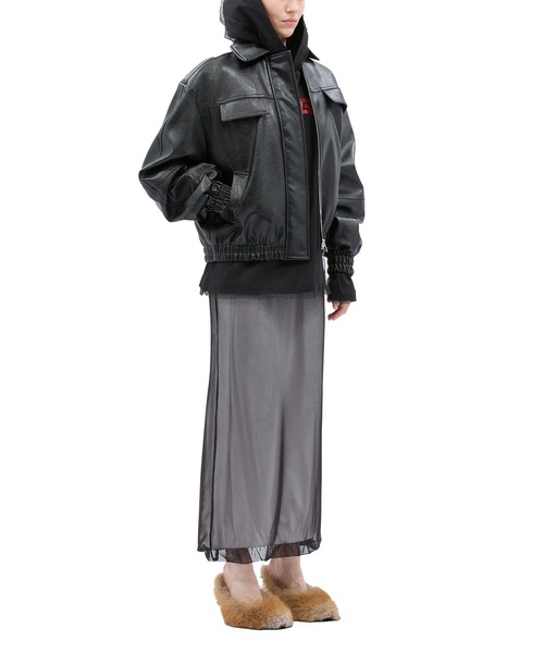 MSGM(エムエスジーエム)の「チュールレイヤード ロングスカート(スカート・レディース・ホワイト×ブラック・S/M)」の4枚目の写真