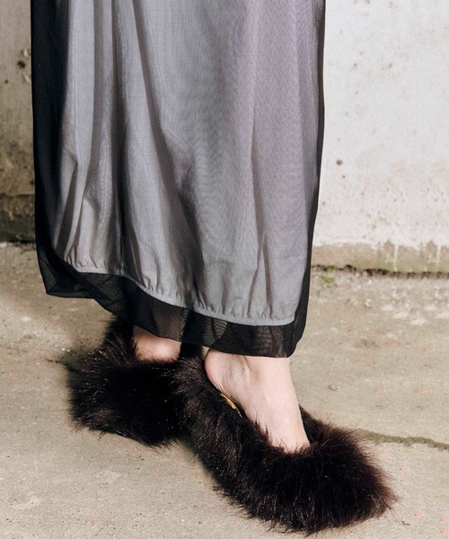 MSGM(エムエスジーエム)の「チュールレイヤード ロングスカート(スカート・レディース・ホワイト×ブラック・S/M)」の7枚目の写真