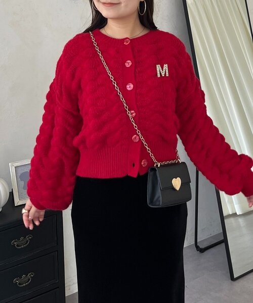 prose verse（プロズヴェール）の「ぽこぽこニットカーディガン（カーディガン/ボレロ・レディース・ブラック/アイボリー/ピンク/レッド・LARGE/MEDIUM）」の5枚目の写真