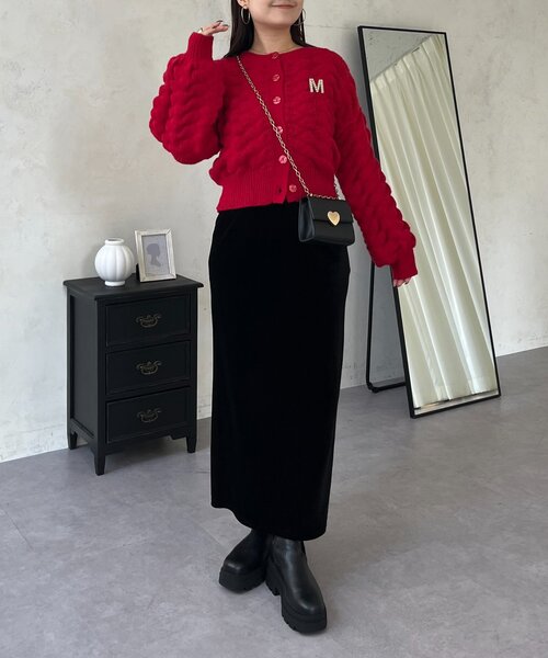 prose verse（プロズヴェール）の「ぽこぽこニットカーディガン（カーディガン/ボレロ・レディース・ブラック/アイボリー/ピンク/レッド・LARGE/MEDIUM）」の8枚目の写真