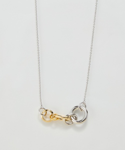 Phoebe（フィービィー）の「【金属アレルギー対応】ミックスループメタルネックレス（ネックレス・レディース・イエローゴールド/シルバー・FREE）」の10枚目の写真