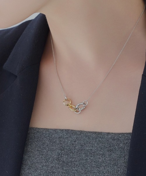 Phoebe（フィービィー）の「【金属アレルギー対応】ミックスループメタルネックレス（ネックレス・レディース・イエローゴールド/シルバー・FREE）」の16枚目の写真