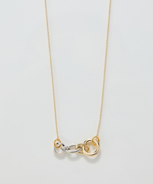 Phoebe（フィービィー）の「【金属アレルギー対応】ミックスループメタルネックレス（ネックレス・レディース・イエローゴールド/シルバー・FREE）」の15枚目の写真