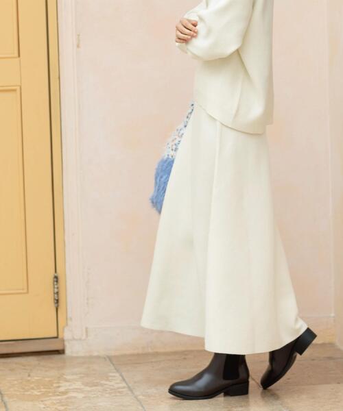 OPAQUE.CLIP（オペークドットクリップ）の「ニットフレアスカート/セットアップ対応【洗濯機OK】（スカート・レディース・ベージュ/チャコールグレー/ピンク系/オフホワイト・38/40）」の8枚目の写真