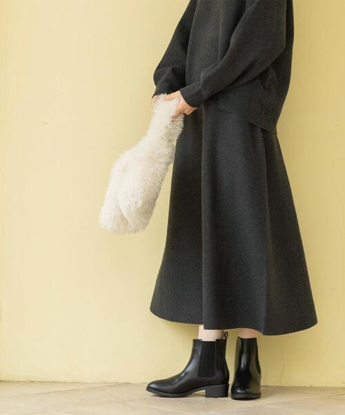 OPAQUE.CLIP（オペークドットクリップ）の「ニットフレアスカート/セットアップ対応【洗濯機OK】（スカート・レディース・ベージュ/チャコールグレー/ピンク系/オフホワイト・38/40）」の22枚目の写真