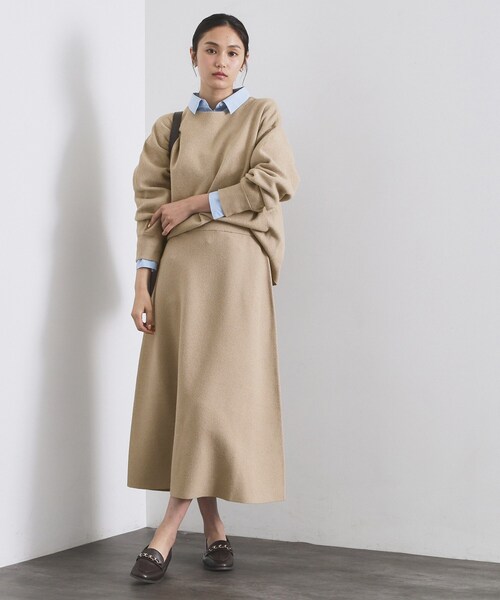 OPAQUE.CLIP（オペークドットクリップ）の「ニットフレアスカート/セットアップ対応【洗濯機OK】（スカート・レディース・ベージュ/チャコールグレー/ピンク系/オフホワイト・38/40）」の14枚目の写真