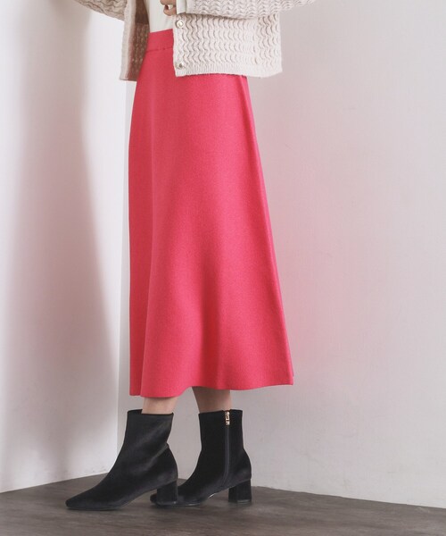 OPAQUE.CLIP（オペークドットクリップ）の「ニットフレアスカート/セットアップ対応【洗濯機OK】（スカート・レディース・ベージュ/チャコールグレー/ピンク系/オフホワイト・38/40）」の18枚目の写真