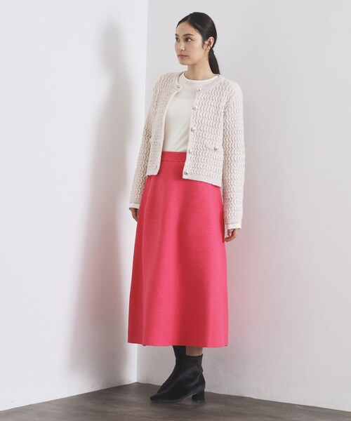 OPAQUE.CLIP（オペークドットクリップ）の「ニットフレアスカート/セットアップ対応【洗濯機OK】（スカート・レディース・ベージュ/チャコールグレー/ピンク系/オフホワイト・38/40）」の19枚目の写真