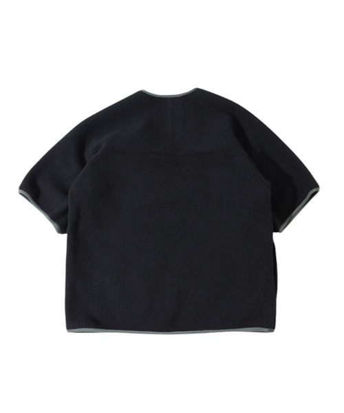 BURLAP OUTFITTER（バーラップアウトフィッター）の「PILE S/S JACKET/ パイル ショートスリーブ ジャケット（ノーカラージャケット・メンズ・ブラック/ナチュラル/チャコールグレー・LARGE/MEDIUM）」の13枚目の写真