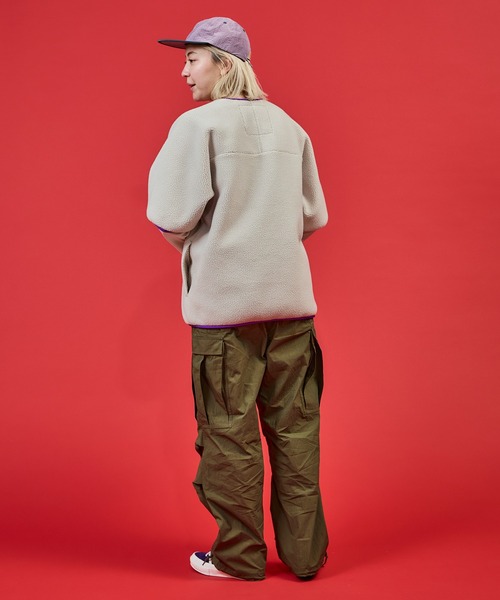 BURLAP OUTFITTER（バーラップアウトフィッター）の「PILE S/S JACKET/ パイル ショートスリーブ ジャケット（ノーカラージャケット・メンズ・ブラック/ナチュラル/チャコールグレー・LARGE/MEDIUM）」の7枚目の写真