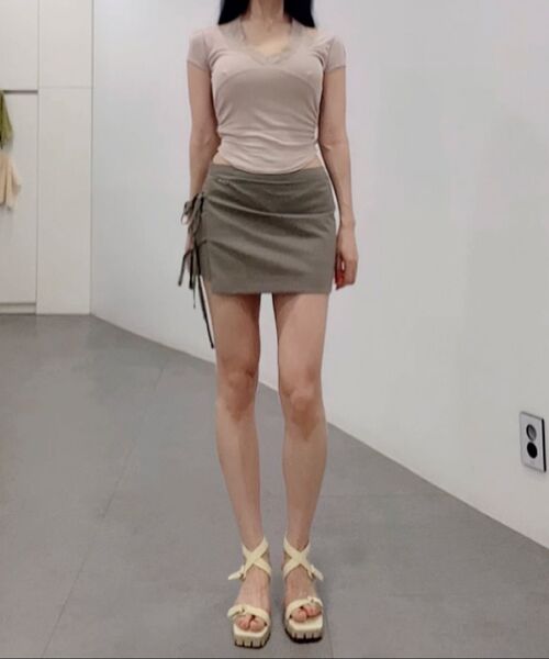 CRANK(クランク)の「ストリングラップスカートパンツ_カーキ(スカート・レディース・その他・SMALL/MEDIUM)」の6枚目の写真