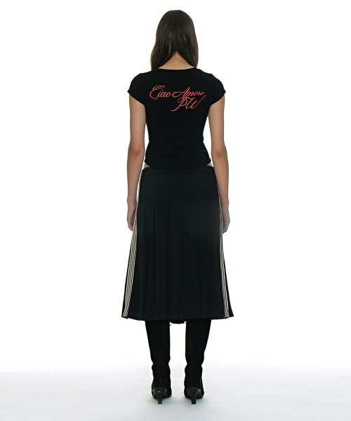 PARTIMENTO WOMEN(パルティメントウィメン)の「93 チャオプリンテッドショートスリーブTシャツ_ブラック(Tシャツ/カットソー・レディース・ブラック・SMALL/MEDIUM)」の4枚目の写真