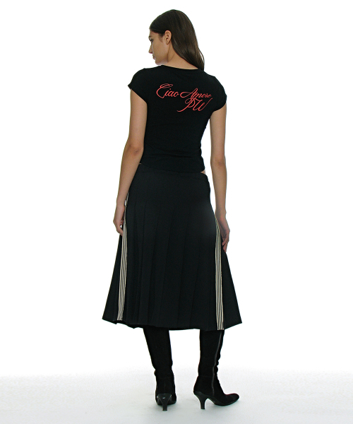 PARTIMENTO WOMEN(パルティメントウィメン)の「93 チャオプリンテッドショートスリーブTシャツ_ブラック(Tシャツ/カットソー・レディース・ブラック・SMALL/MEDIUM)」の6枚目の写真