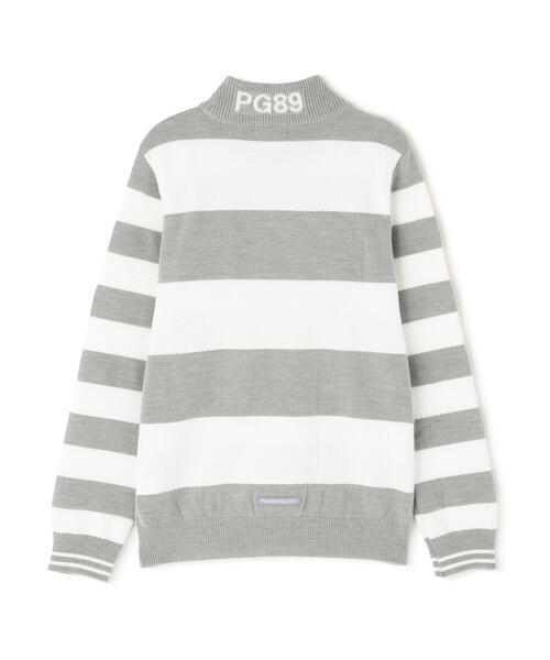 PEARLY GATES(パーリーゲイツ)の「【PEARLY GATES】10G天竺ボーダー柄モックネックニットプルオーバー(Tシャツ/カットソー・レディース・グレー系その他/ホワイト系その他・LARGE/SMALL/MEDIUM)」の9枚目の写真