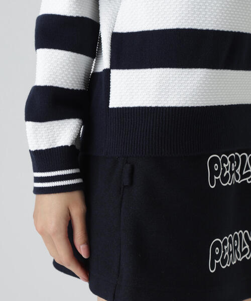 PEARLY GATES(パーリーゲイツ)の「【PEARLY GATES】10G天竺ボーダー柄モックネックニットプルオーバー(Tシャツ/カットソー・レディース・グレー系その他/ホワイト系その他・LARGE/SMALL/MEDIUM)」の19枚目の写真