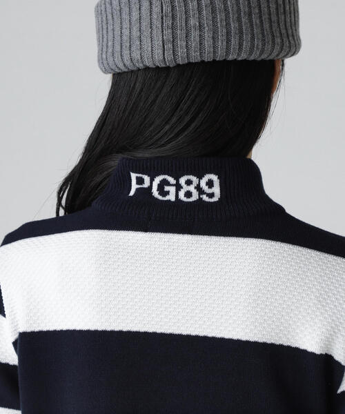 PEARLY GATES(パーリーゲイツ)の「【PEARLY GATES】10G天竺ボーダー柄モックネックニットプルオーバー(Tシャツ/カットソー・レディース・グレー系その他/ホワイト系その他・LARGE/SMALL/MEDIUM)」の20枚目の写真