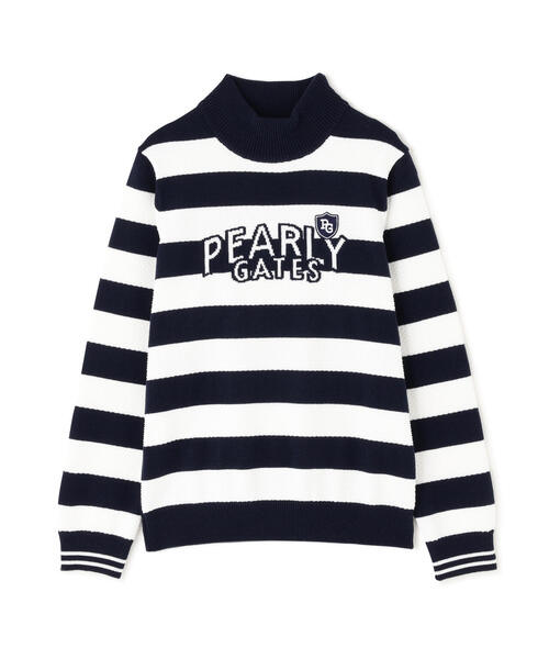 PEARLY GATES(パーリーゲイツ)の「【PEARLY GATES】10G天竺ボーダー柄モックネックニットプルオーバー(Tシャツ/カットソー・レディース・グレー系その他/ホワイト系その他・LARGE/SMALL/MEDIUM)」の22枚目の写真
