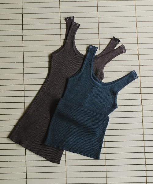 lit(リット)の「Mulch WAY Knit Tanktop(ニット/セーター・レディース・チャコールグレー/ブラウン・FREE)」の1枚目の写真