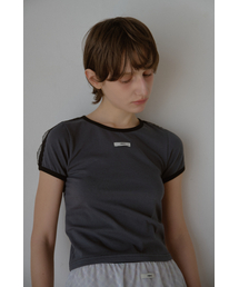 LACE LINE T-SHIRT_CHARCOAL