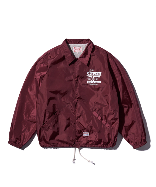 AECA(エイカ)の「AECA RECORD SHOP NYLON COACH JACKET-BURGUNDY(ナイロンジャケット・メンズ・その他・SMALL/MEDIUM/LARGE)」の1枚目の写真