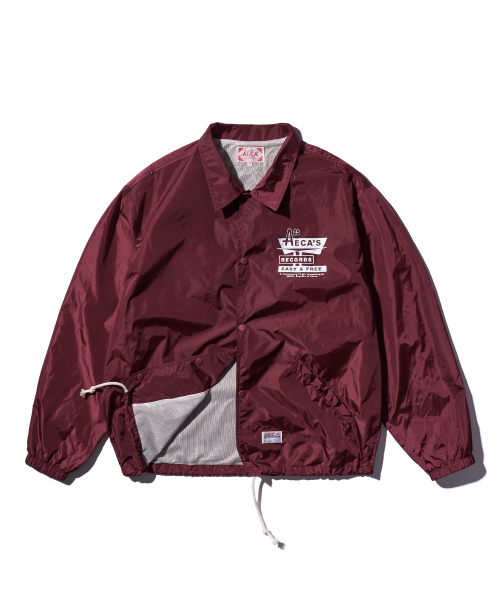 AECA(エイカ)の「AECA RECORD SHOP NYLON COACH JACKET-BURGUNDY(ナイロンジャケット・メンズ・その他・SMALL/MEDIUM/LARGE)」の2枚目の写真