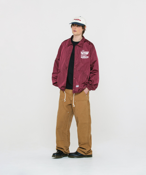 AECA(エイカ)の「AECA RECORD SHOP NYLON COACH JACKET-BURGUNDY(ナイロンジャケット・メンズ・その他・SMALL/MEDIUM/LARGE)」の4枚目の写真