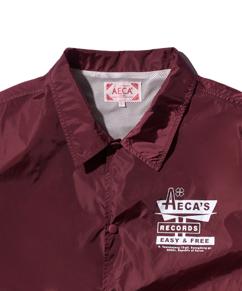 AECA(エイカ)の「AECA RECORD SHOP NYLON COACH JACKET-BURGUNDY(ナイロンジャケット・メンズ・その他・SMALL/MEDIUM/LARGE)」の6枚目の写真
