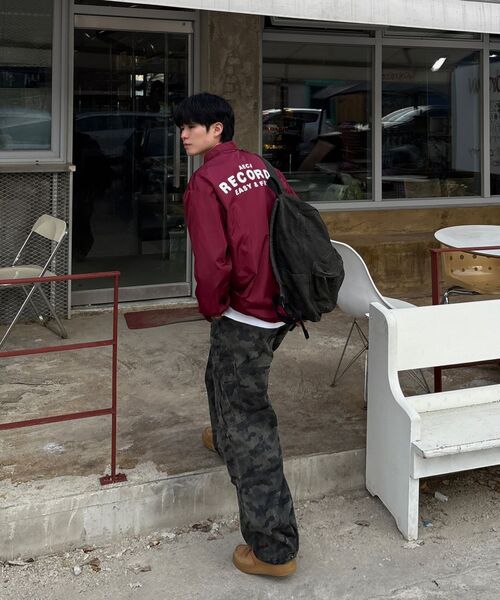 AECA(エイカ)の「AECA RECORD SHOP NYLON COACH JACKET-BURGUNDY(ナイロンジャケット・メンズ・その他・SMALL/MEDIUM/LARGE)」の8枚目の写真