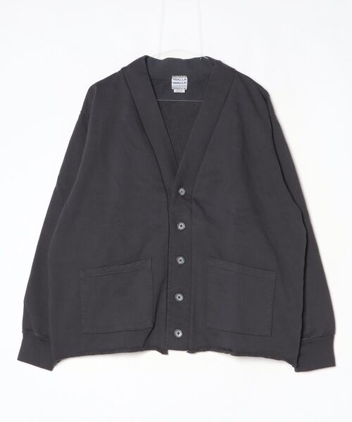 WALLA WALLA SPORT（ワラワラスポーツ）の「WALLA WALLA SPORT【ワラワラスポーツ】 - 13oz CARDIGAN / 13オンス カーディガン（スウェット・メンズ・スミクロ/ヘザーグレー・LARGE）」の2枚目の写真