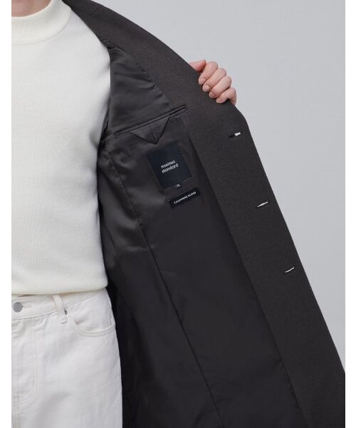 MUSINSA STANDARD（ムシンサスタンダード）の「カシミアブレンドパパショルダーシングルロングコート【ガンメタル】（チェスターコート・メンズ・その他・LARGE/X-LARGE/XX-LARGE/MEDIUM）」の10枚目の写真